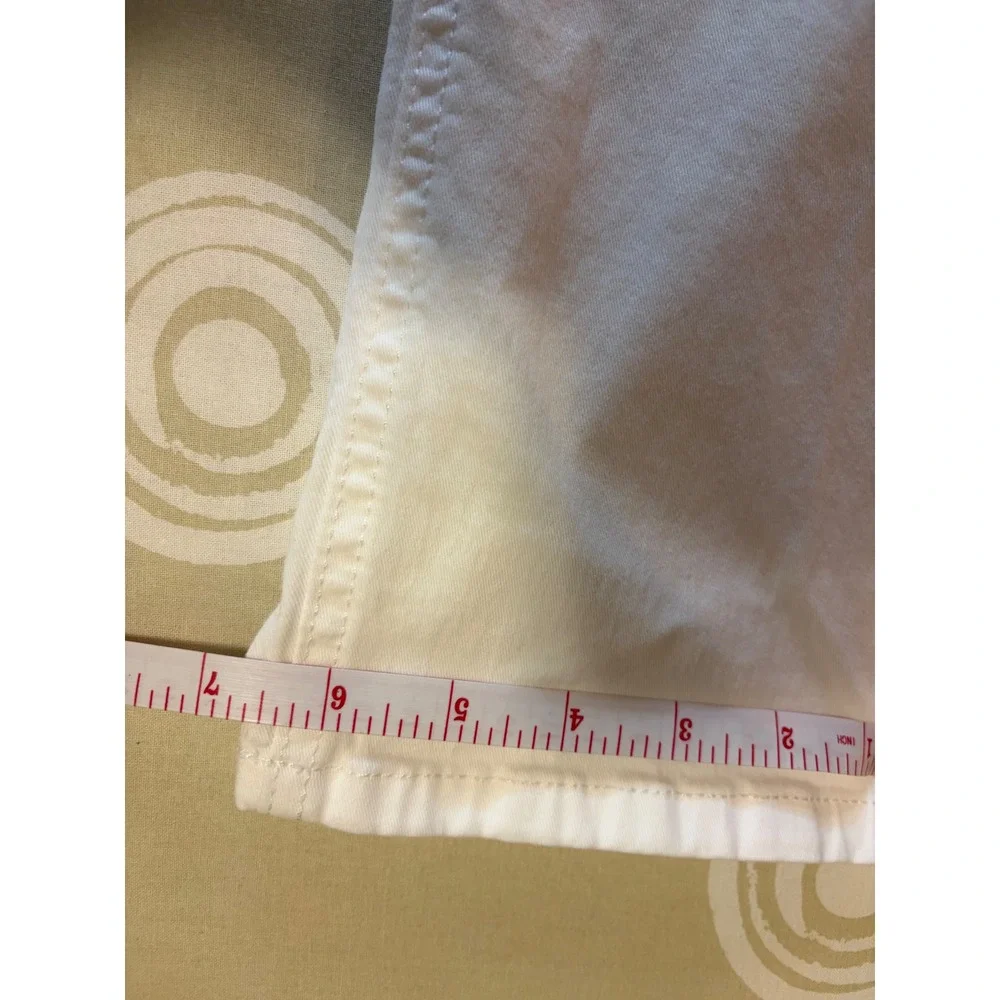 Laura Ashley Cropped Pants Womens 10P White Sparkle Pocket Coastal Preppy Resort - Picture 14 of 16